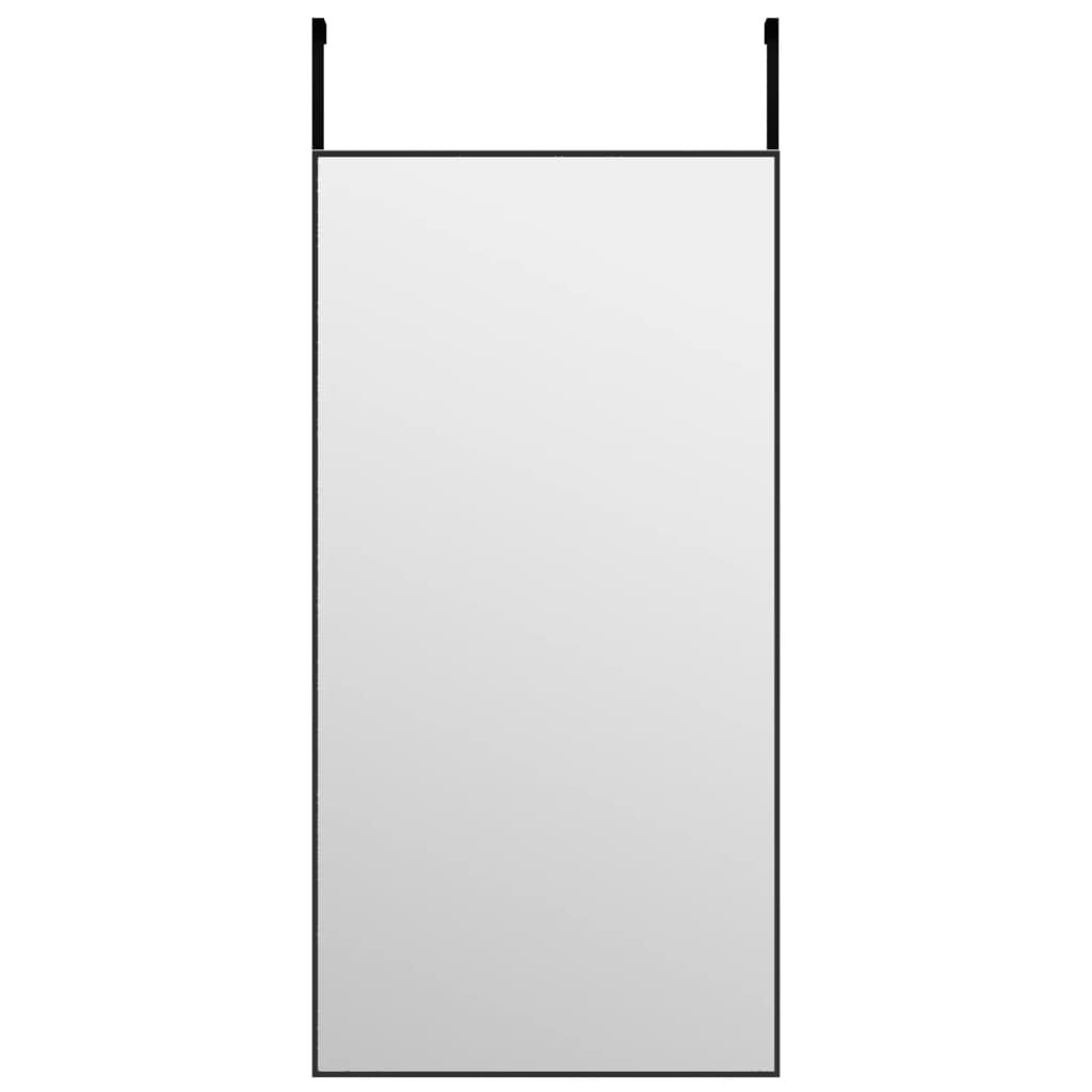 vidaXL Oglindă pentru ușă, negru, 40x80 cm, sticlă și aluminiu vidaXL Oglindă pentru ușă, negru, 40x80 cm, sticlă și aluminiu