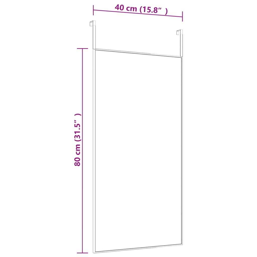 vidaXL Oglindă pentru ușă, negru, 40x80 cm, sticlă și aluminiu vidaXL Oglindă pentru ușă, negru, 40x80 cm, sticlă și aluminiu