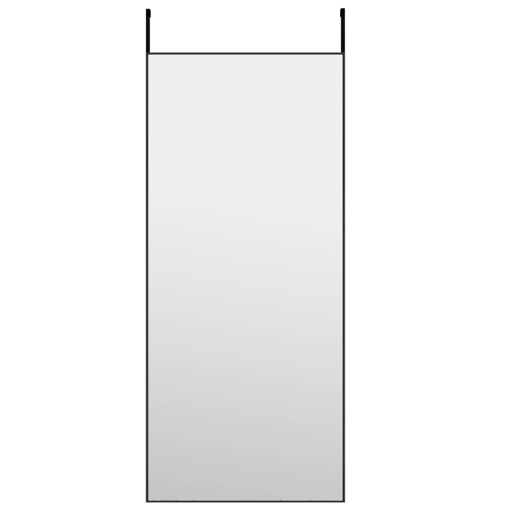 vidaXL Oglindă pentru ușă, negru, 40x100 cm, sticlă și aluminiu vidaXL Oglindă pentru ușă, negru, 40x100 cm, sticlă și aluminiu