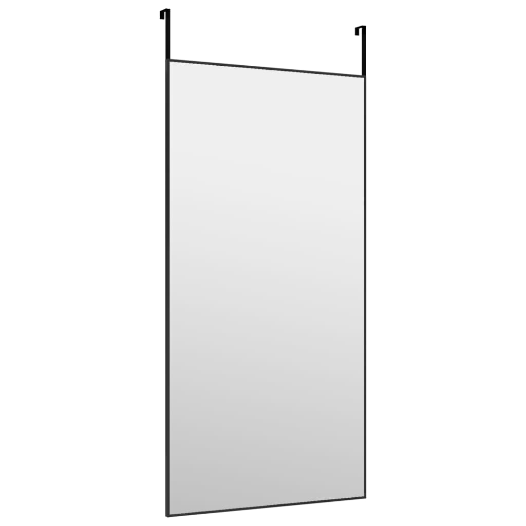 vidaXL Oglindă pentru ușă, negru, 50x100 cm, sticlă și aluminiu vidaXL Oglindă pentru ușă, negru, 50x100 cm, sticlă și aluminiu