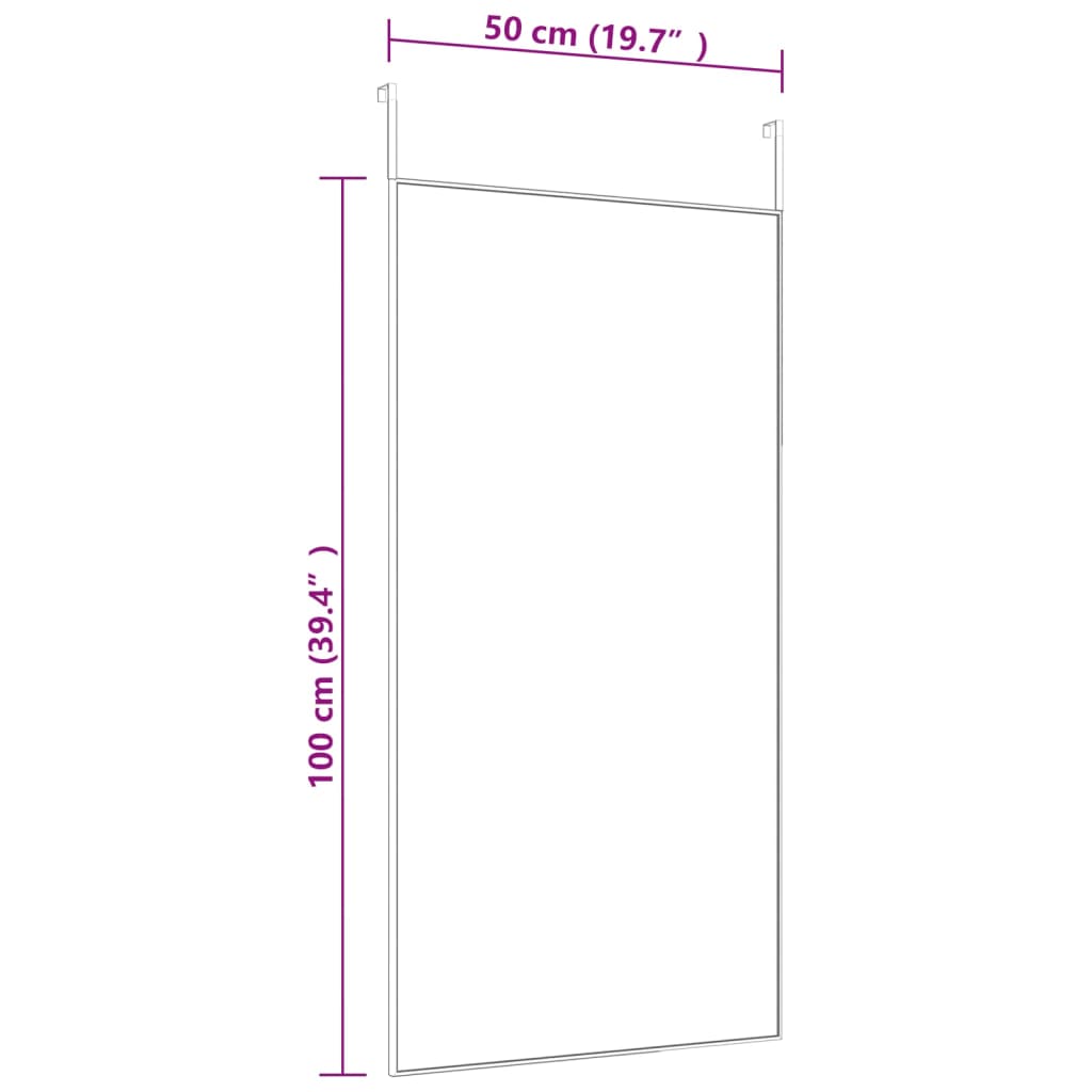 vidaXL Oglindă pentru ușă, negru, 50x100 cm, sticlă și aluminiu vidaXL Oglindă pentru ușă, negru, 50x100 cm, sticlă și aluminiu