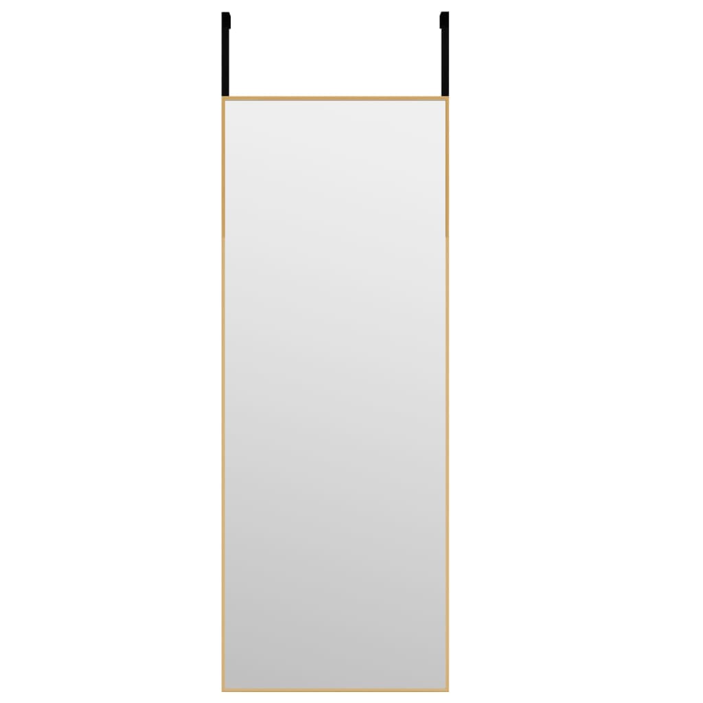 vidaXL Oglindă pentru ușă, auriu, 30x80 cm, sticlă și aluminiu vidaXL Oglindă pentru ușă, auriu, 30x80 cm, sticlă și aluminiu