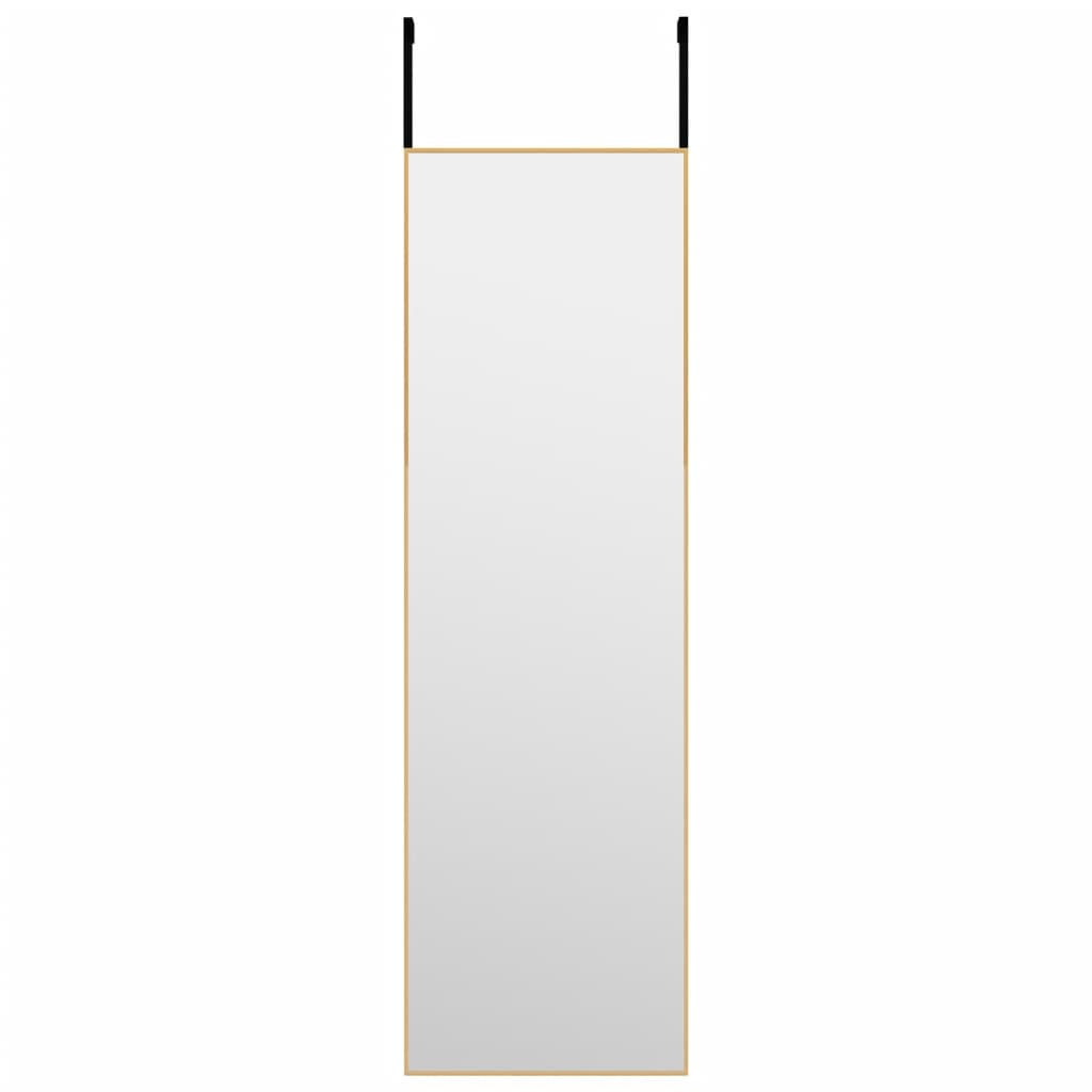 vidaXL Oglindă pentru ușă, auriu, 30x100 cm, sticlă și aluminiu vidaXL Oglindă pentru ușă, auriu, 30x100 cm, sticlă și aluminiu