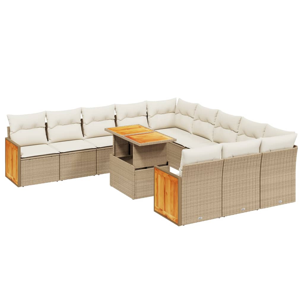 vidaXL Set canapele de grădină cu perne, 11 piese, bej, poliratan vidaXL Set canapele de grădină cu perne, 11 piese, bej, poliratan