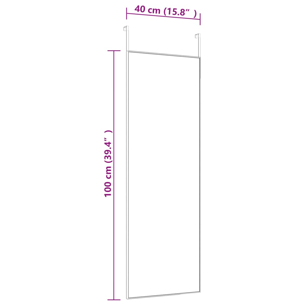 vidaXL Oglindă pentru ușă, auriu, 40x100 cm, sticlă și aluminiu vidaXL Oglindă pentru ușă, auriu, 40x100 cm, sticlă și aluminiu