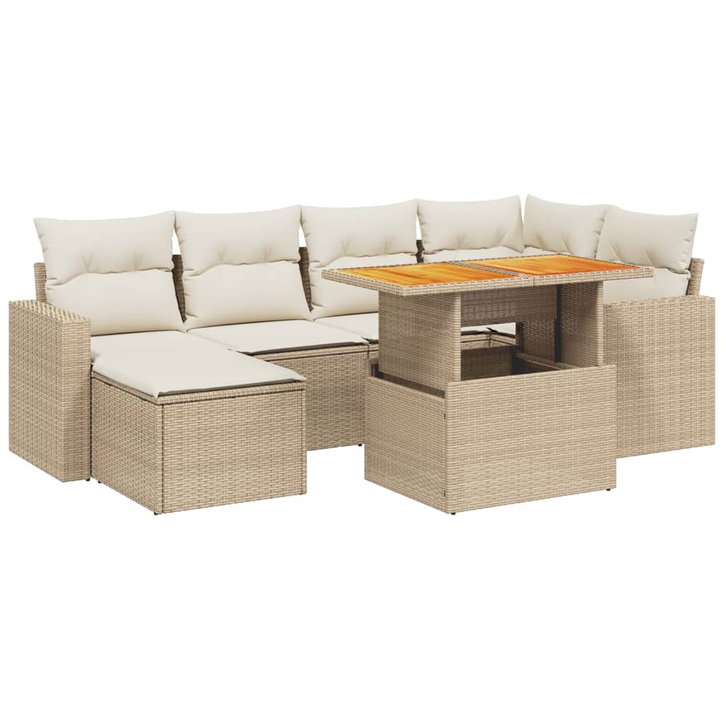 vidaXL Set canapele de grădină cu perne, 11 piese, bej, poliratan vidaXL Set canapele de grădină cu perne, 11 piese, bej, poliratan