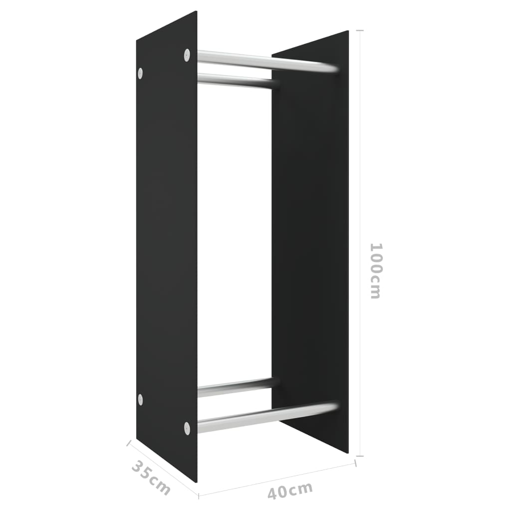 vidaXL Rastel lemne de foc negru 40x35x100 cm sticlă securizată vidaXL Rastel lemne de foc negru 40x35x100 cm sticlă securizată