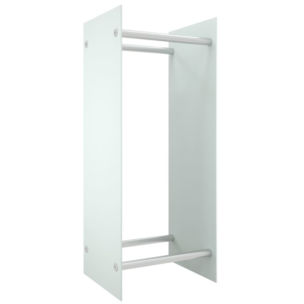 vidaXL Rastel lemne de foc alb 40x35x100 cm sticlă securizată vidaXL Rastel lemne de foc alb 40x35x100 cm sticlă securizată