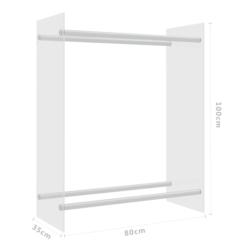 vidaXL Rastel lemne de foc transparent 80x35x100 cm sticlă securizată vidaXL Rastel lemne de foc transparent 80x35x100 cm sticlă securizată