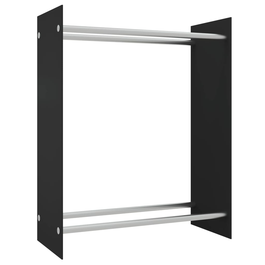 vidaXL Rastel lemne de foc negru 80x35x100 cm sticlă securizată vidaXL Rastel lemne de foc negru 80x35x100 cm sticlă securizată
