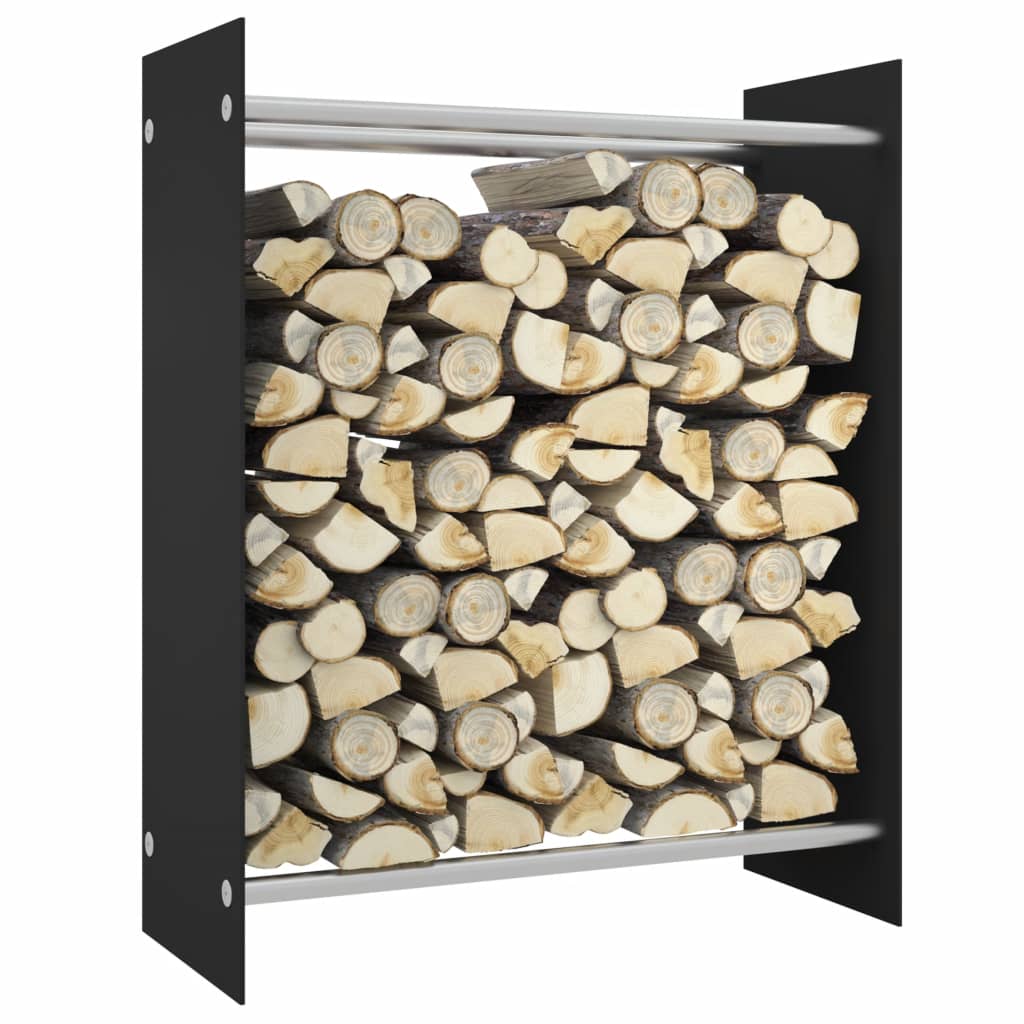vidaXL Rastel lemne de foc negru 80x35x100 cm sticlă securizată vidaXL Rastel lemne de foc negru 80x35x100 cm sticlă securizată