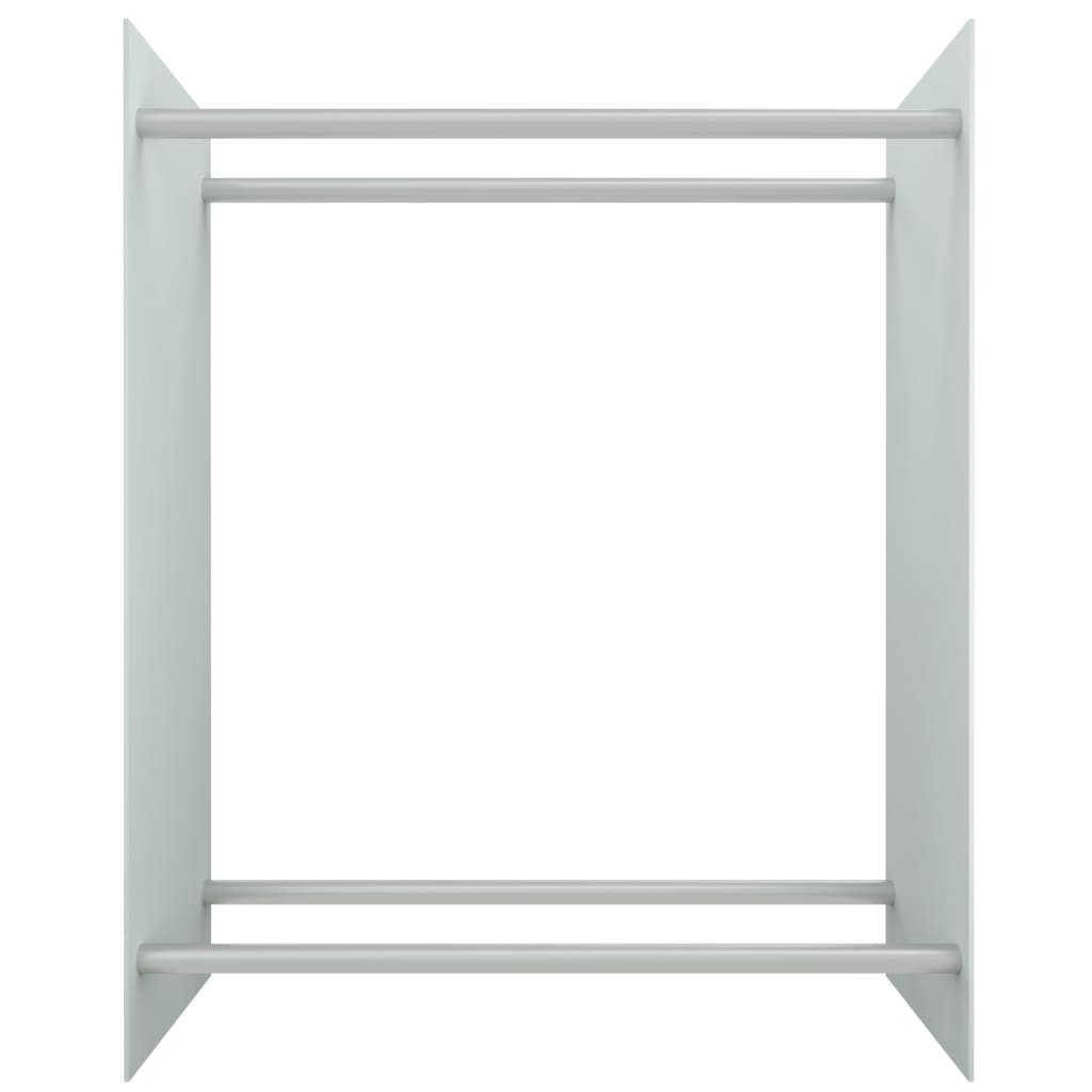 vidaXL Rastel lemne de foc, alb, 80x35x100 cm, sticlă securizată vidaXL Rastel lemne de foc, alb, 80x35x100 cm, sticlă securizată