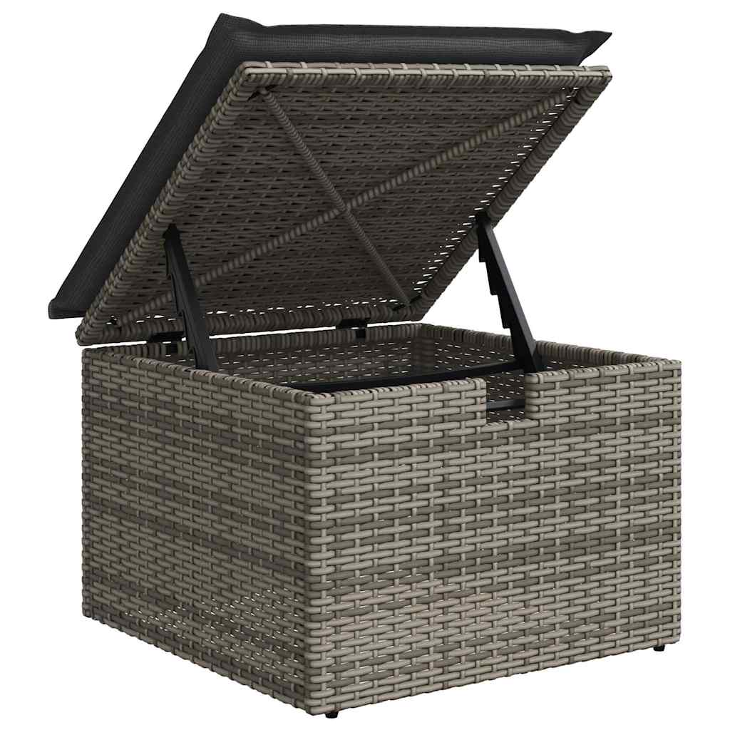 vidaXL Set mobilier grădină cu perne, 6 piese, gri, poliratan vidaXL Set mobilier grădină cu perne, 6 piese, gri, poliratan