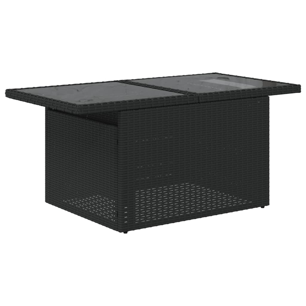 vidaXL Set mobilier de grădină cu perne, 9 piese, negru, poliratan vidaXL Set mobilier de grădină cu perne, 9 piese, negru, poliratan