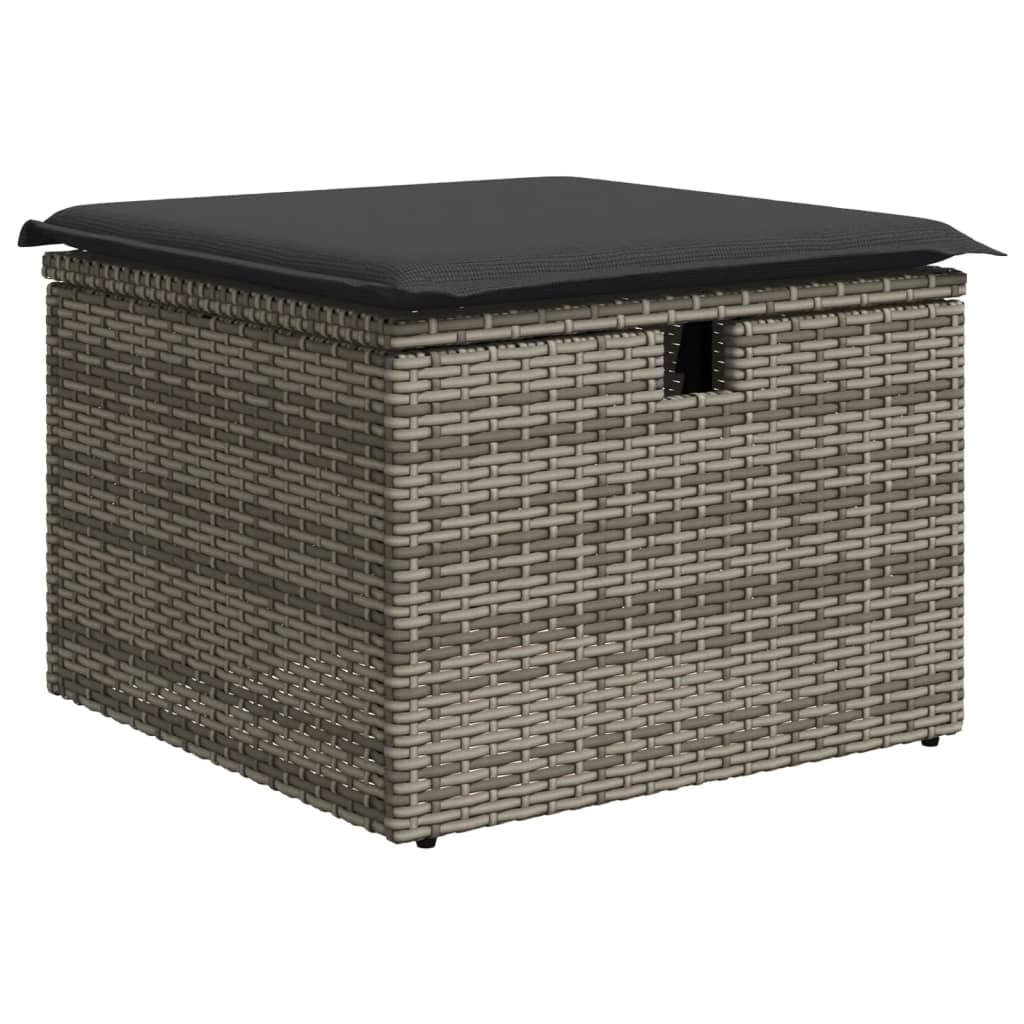 vidaXL Set mobilier grădină cu perne, 6 piese, gri, poliratan vidaXL Set mobilier grădină cu perne, 6 piese, gri, poliratan