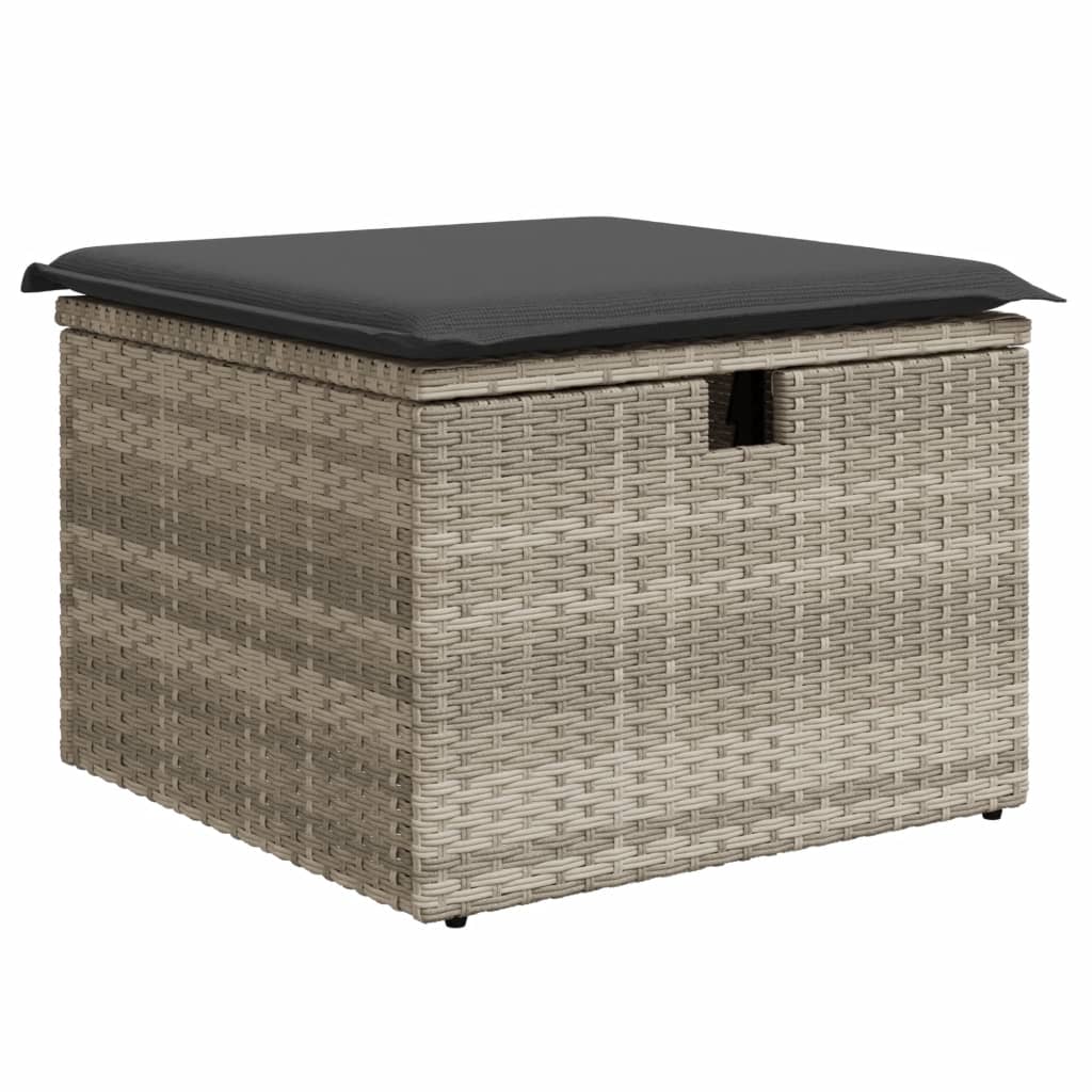 vidaXL Set mobilier de grădină cu perne, 8 piese gri deschis poliratan vidaXL Set mobilier de grădină cu perne, 8 piese gri deschis poliratan