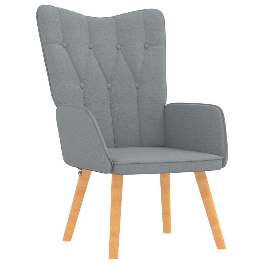 vidaXL Scaun de relaxare cu taburet, gri deschis, material textil vidaXL Scaun de relaxare cu taburet, gri deschis, material textil