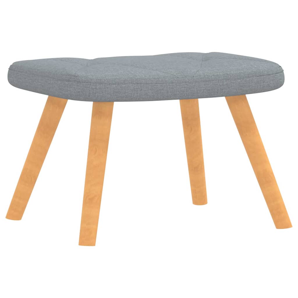 vidaXL Scaun de relaxare cu taburet, gri deschis, material textil vidaXL Scaun de relaxare cu taburet, gri deschis, material textil