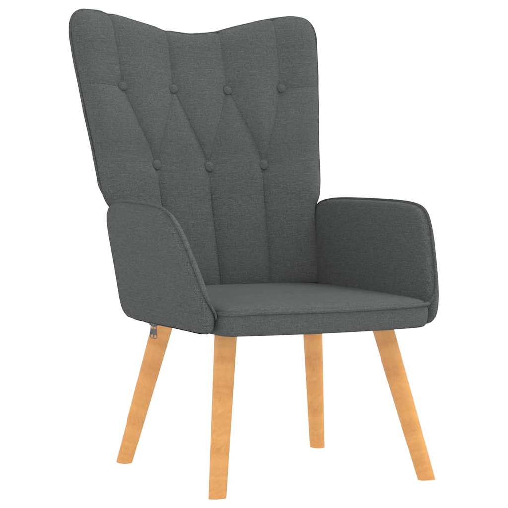 vidaXL Scaun de relaxare cu taburet, gri închis, textil vidaXL Scaun de relaxare cu taburet, gri închis, textil