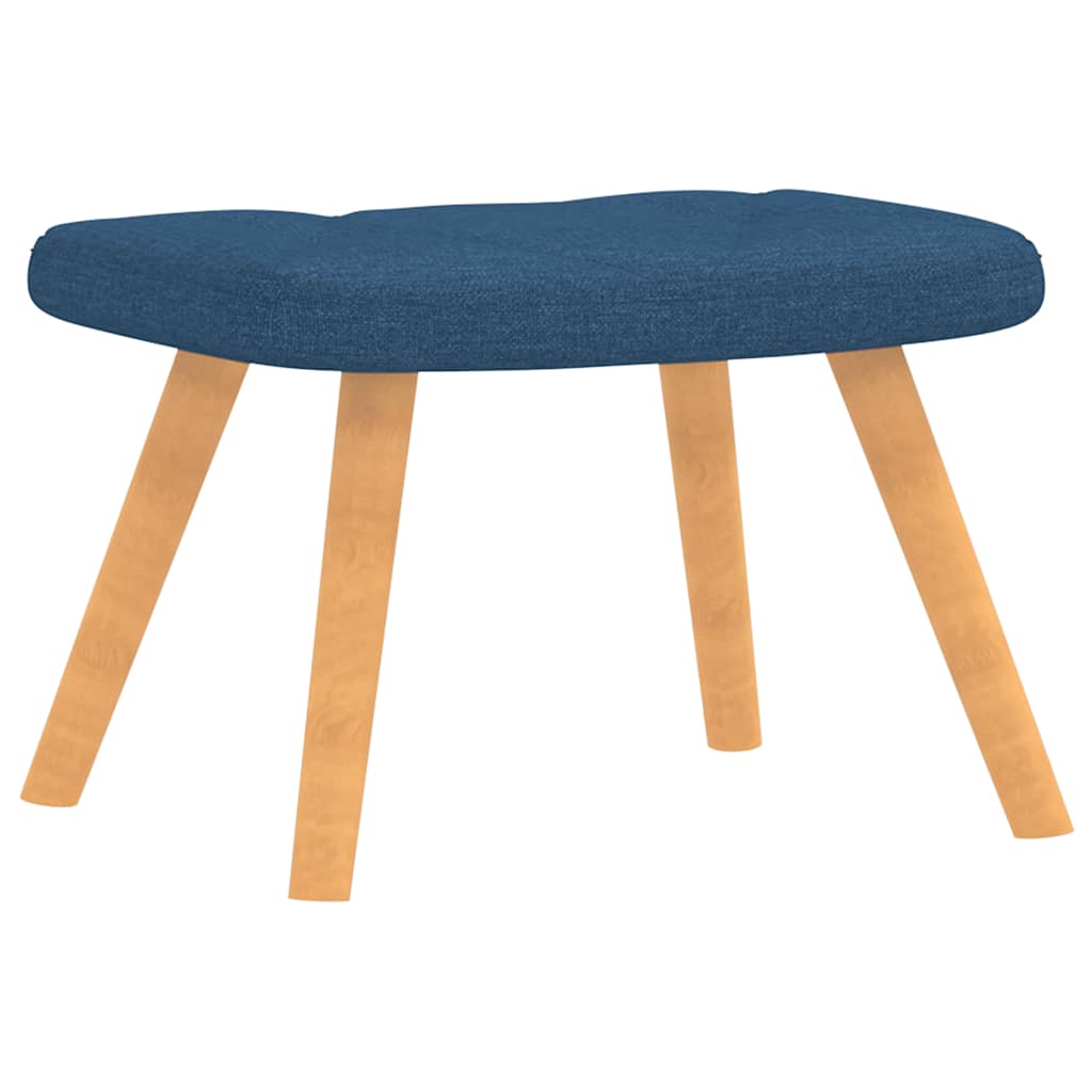 vidaXL Scaun de relaxare cu taburet, albastru, textil vidaXL Scaun de relaxare cu taburet, albastru, textil