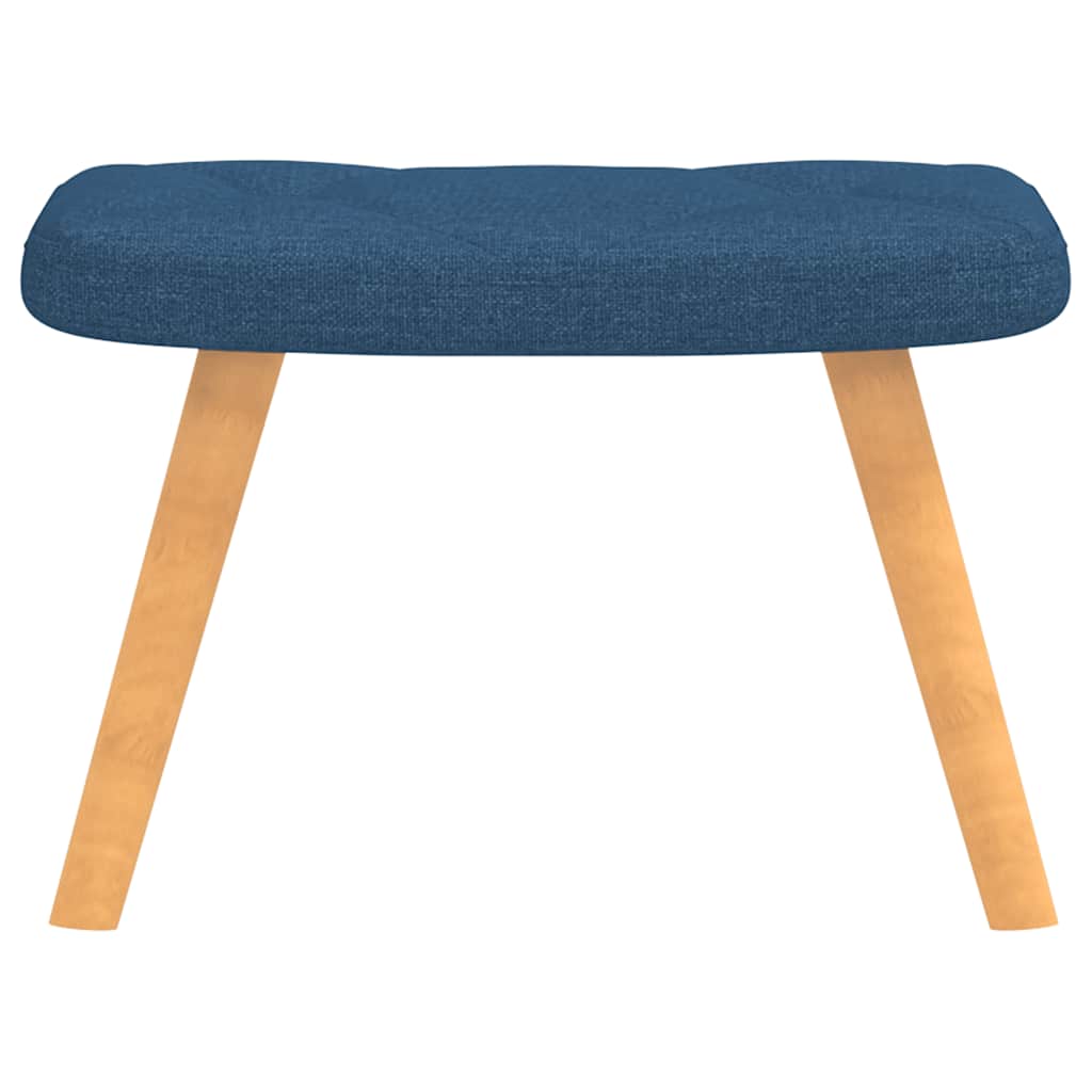 vidaXL Scaun de relaxare cu taburet, albastru, textil vidaXL Scaun de relaxare cu taburet, albastru, textil