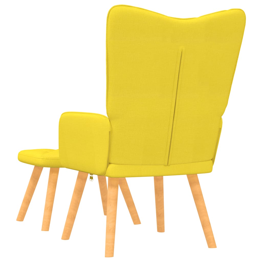 vidaXL Scaun relaxare cu taburet, galben muștar, textil vidaXL Scaun relaxare cu taburet, galben muștar, textil