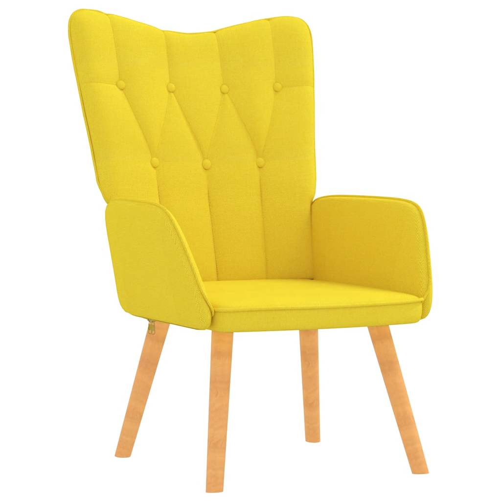 vidaXL Scaun relaxare cu taburet, galben muștar, textil vidaXL Scaun relaxare cu taburet, galben muștar, textil