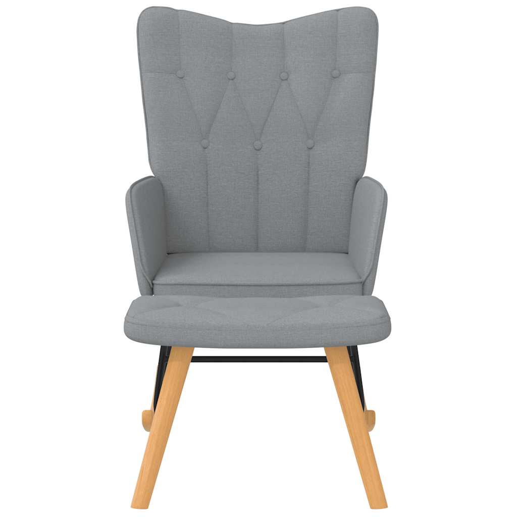 vidaXL Scaun balansoar cu taburet, gri deschis, textil vidaXL Scaun balansoar cu taburet, gri deschis, textil