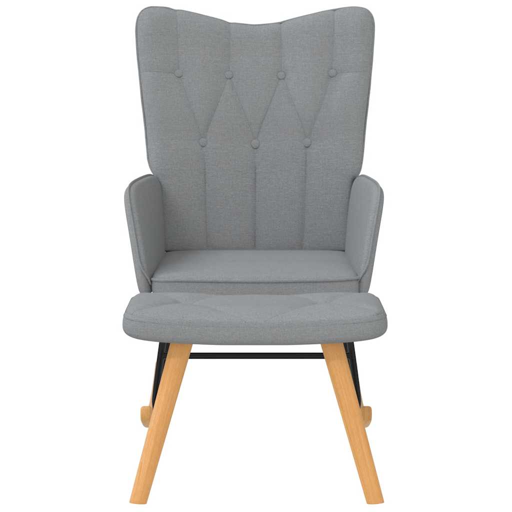 vidaXL Scaun balansoar cu taburet, gri deschis, textil vidaXL Scaun balansoar cu taburet, gri deschis, textil