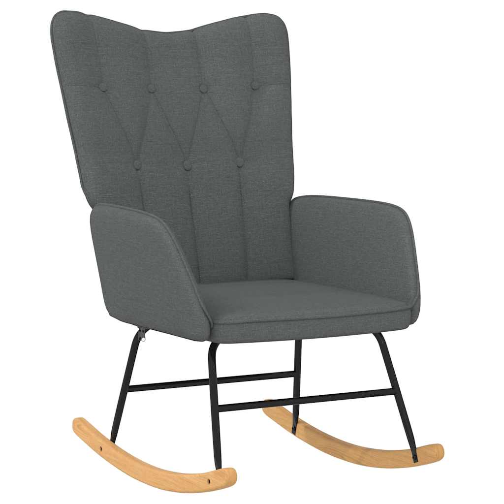 vidaXL Scaun balansoar cu taburet, gri închis, textil