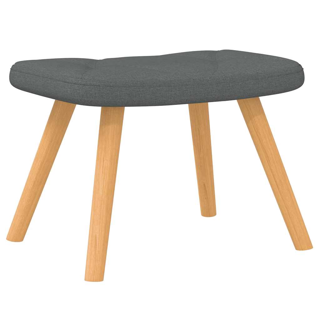 vidaXL Scaun balansoar cu taburet, gri închis, textil