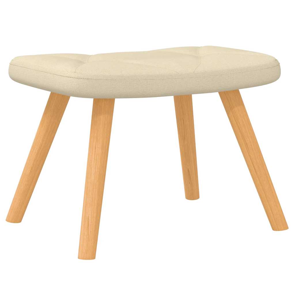 vidaXL Scaun balansoar cu taburet, crem, textil vidaXL Scaun balansoar cu taburet, crem, textil