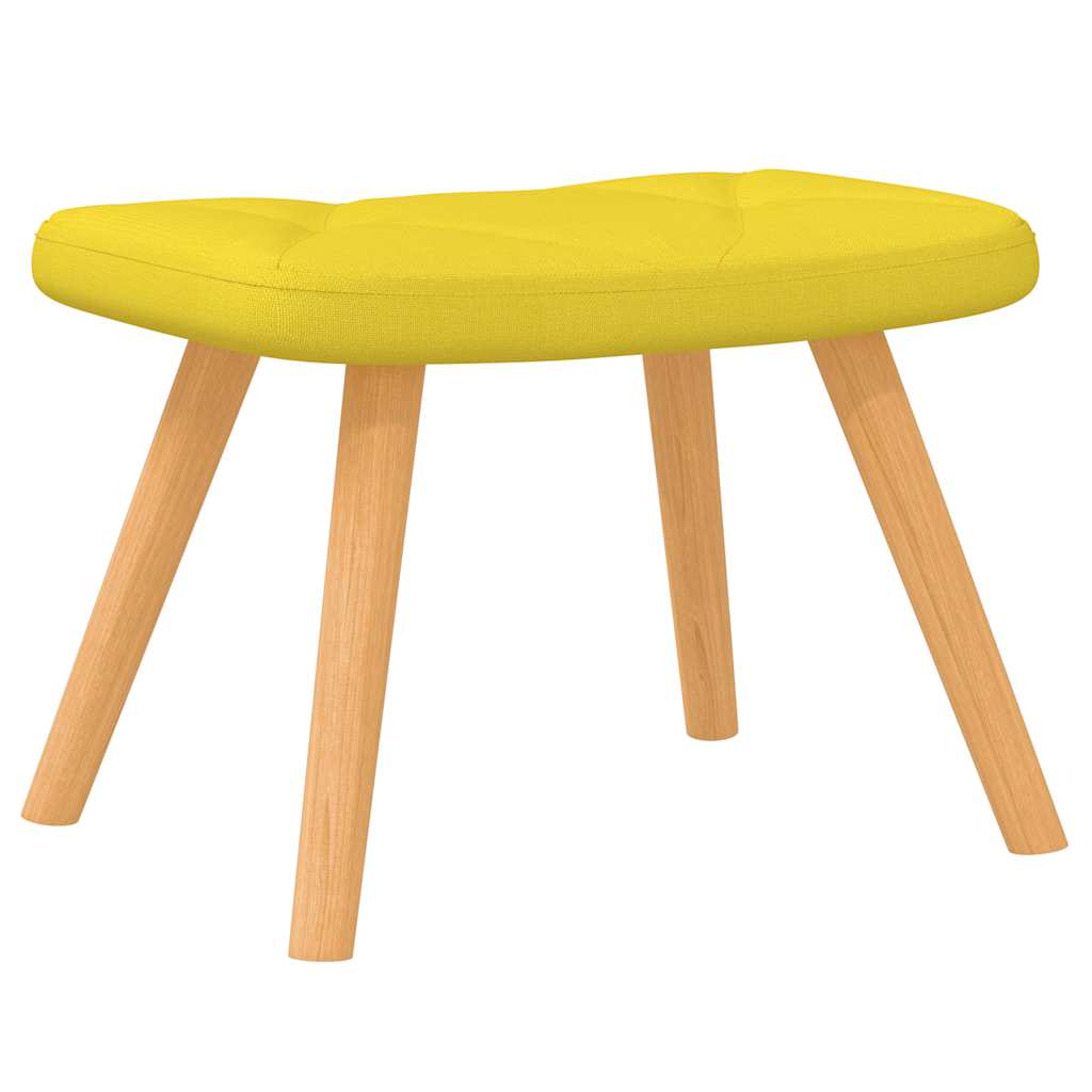 vidaXL Scaun balansoar cu taburet, galben muștar, textil vidaXL Scaun balansoar cu taburet, galben muștar, textil