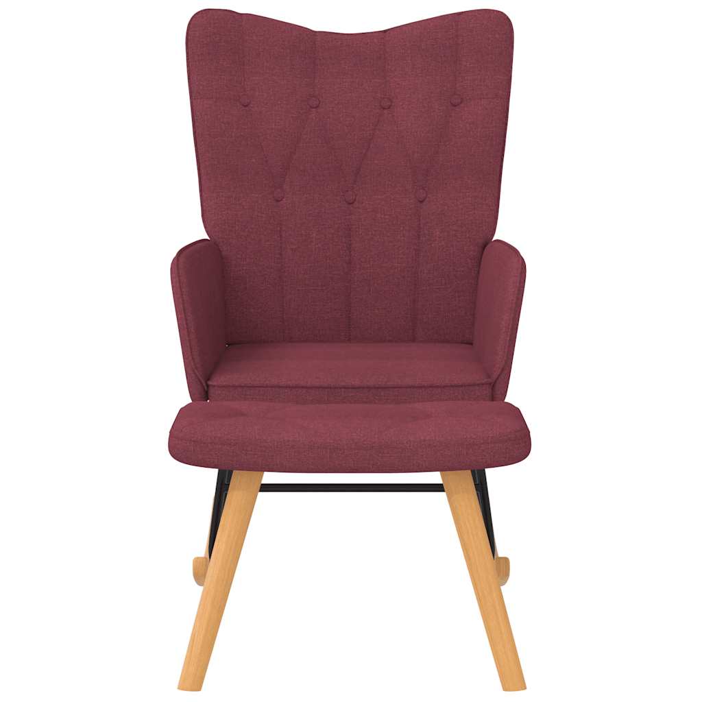 vidaXL Scaun balansoar cu taburet, roșu vin, textil vidaXL Scaun balansoar cu taburet, roșu vin, textil