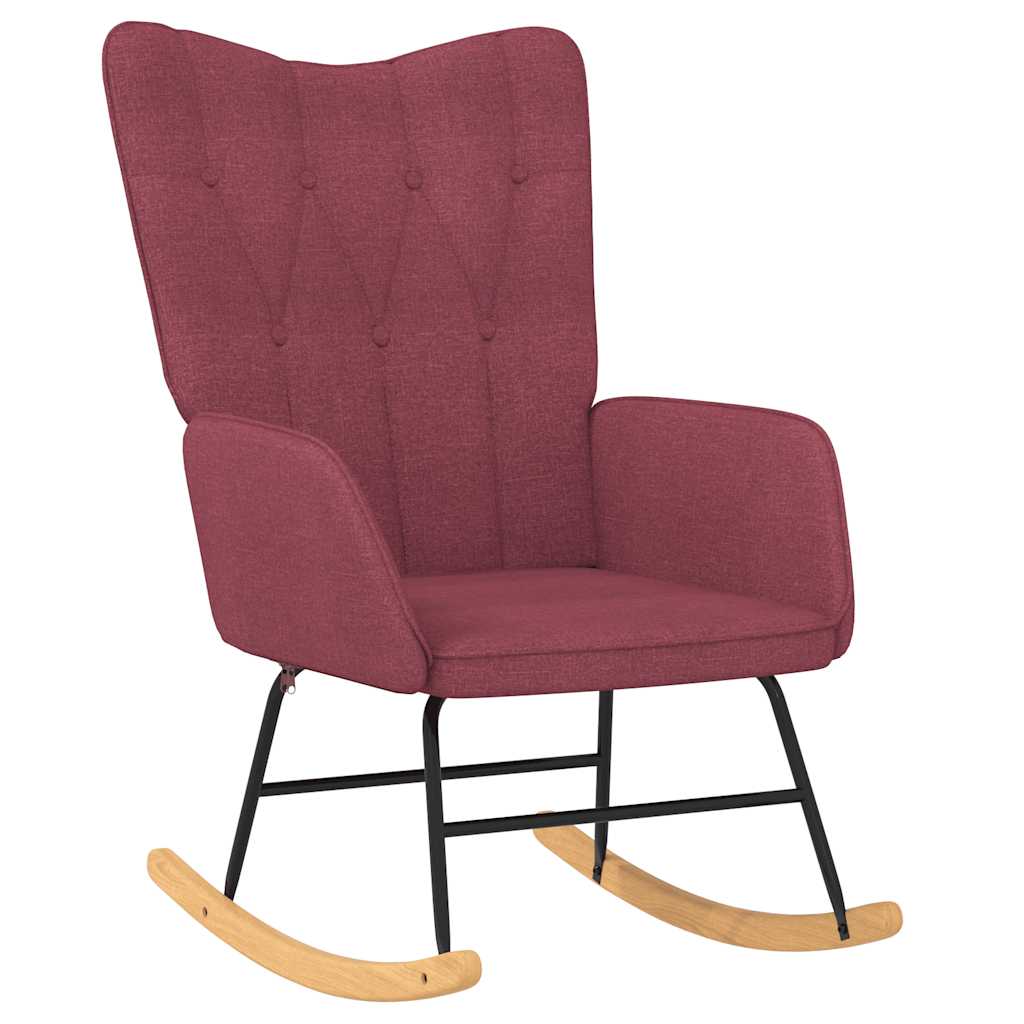 vidaXL Scaun balansoar cu taburet, roșu vin, textil vidaXL Scaun balansoar cu taburet, roșu vin, textil