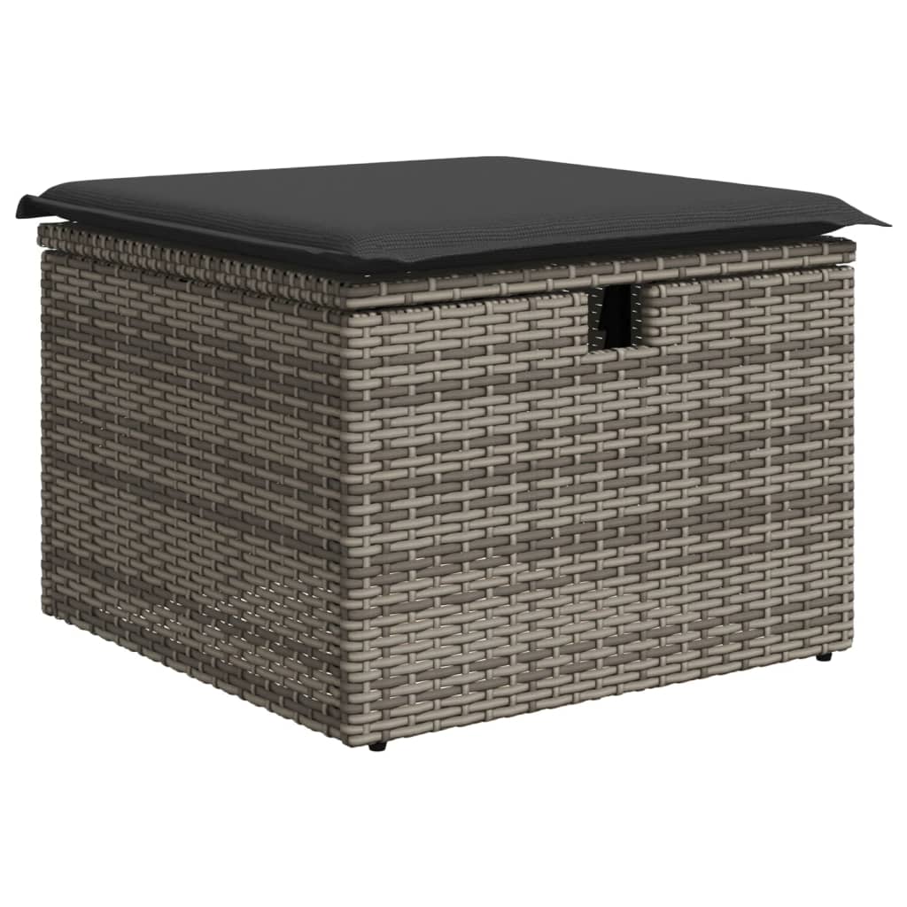vidaXL Set canapele de grădină cu perne, 11 piese, gri, poliratan vidaXL Set canapele de grădină cu perne, 11 piese, gri, poliratan