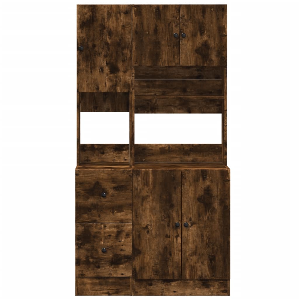 vidaXL Dulap de bucătărie stejar fumuriu, 95x50x180 cm, lemn prelucrat
