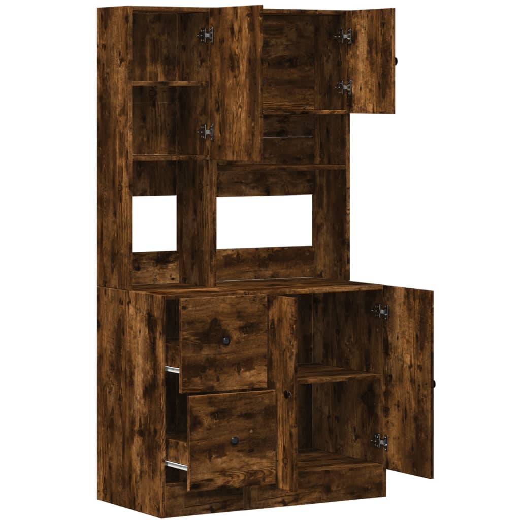 vidaXL Dulap de bucătărie stejar fumuriu, 95x50x180 cm, lemn prelucrat