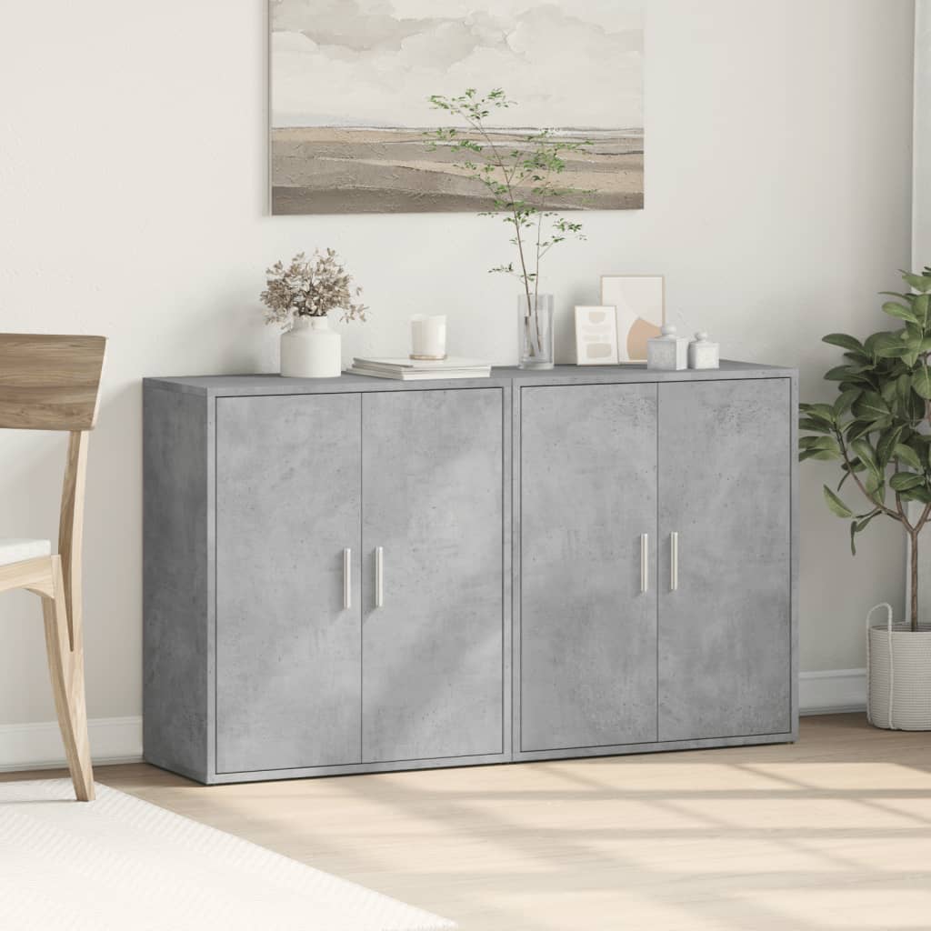 vidaXL Dulapuri, 2 buc., gri beton, 60x31x70 cm, lemn prelucrat