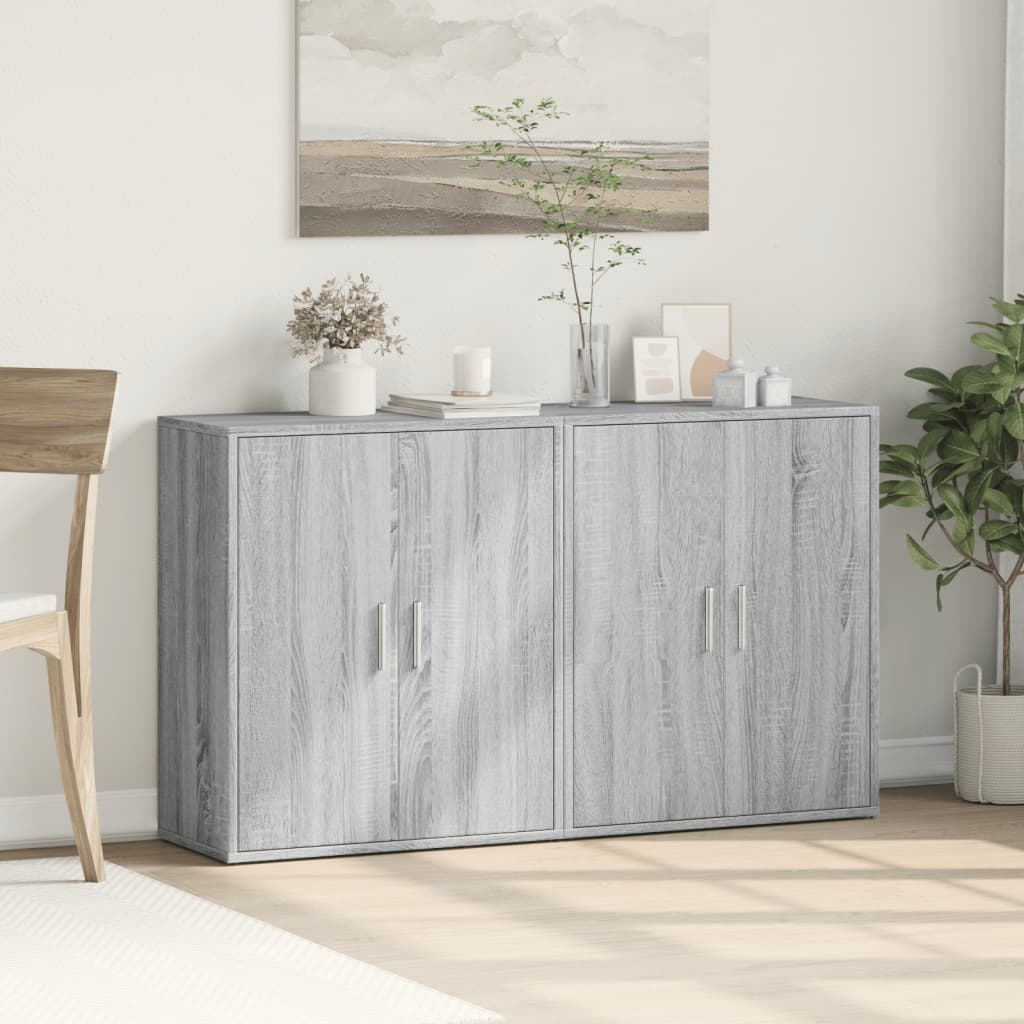 vidaXL Dulapuri, 2 buc., gri sonoma, 60x31x70 cm, lemn prelucrat