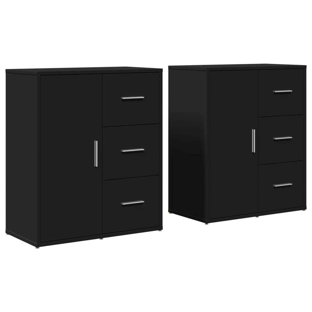 vidaXL Dulapuri, 2 buc., negru, 60x31x70 cm, lemn prelucrat