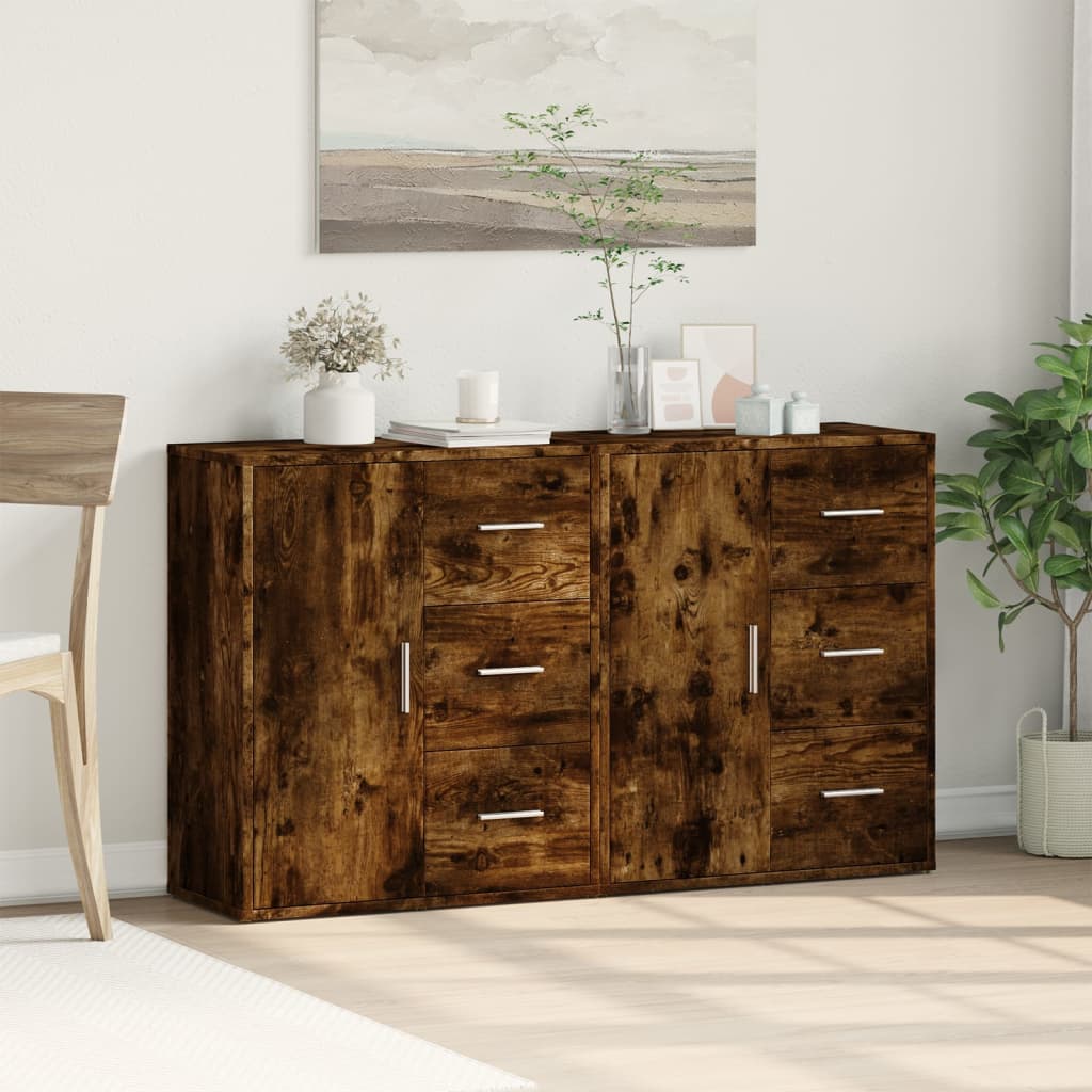vidaXL Dulapuri, 2 buc., stejar fumuriu, 60x31x70 cm, lemn prelucrat