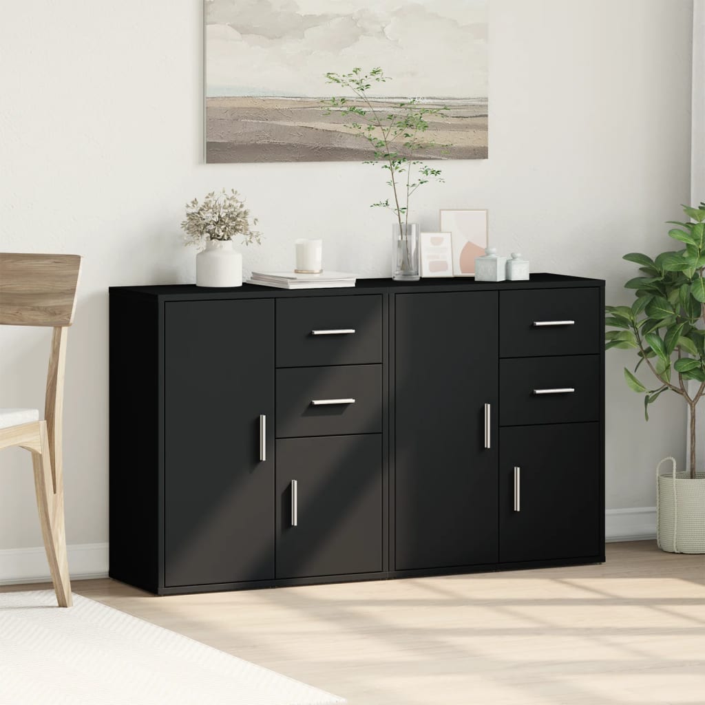 vidaXL Dulapuri, 2 buc., negru, 60x31x70 cm, lemn prelucrat
