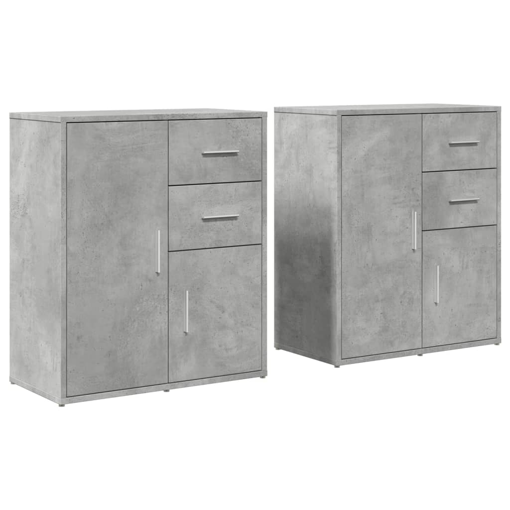 vidaXL Dulapuri, 2 buc., gri beton, 60x31x70 cm, lemn prelucrat vidaXL Dulapuri, 2 buc., gri beton, 60x31x70 cm, lemn prelucrat