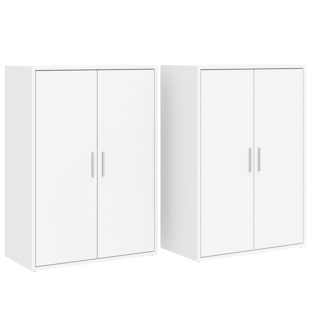vidaXL Dulapuri, 2 buc., alb, 60x31x84 cm, lemn prelucrat