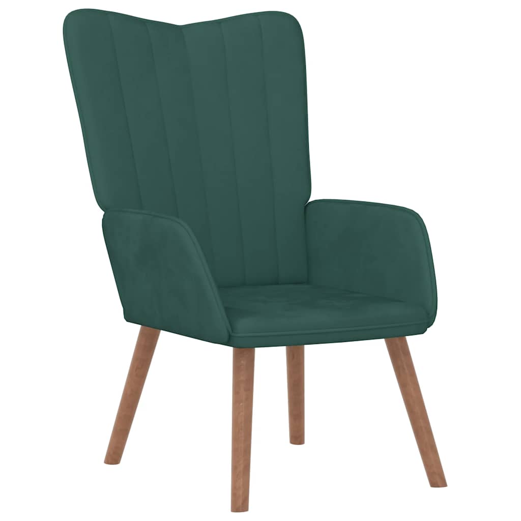 vidaXL Scaun de relaxare, verde închis, catifea vidaXL Scaun de relaxare, verde închis, catifea