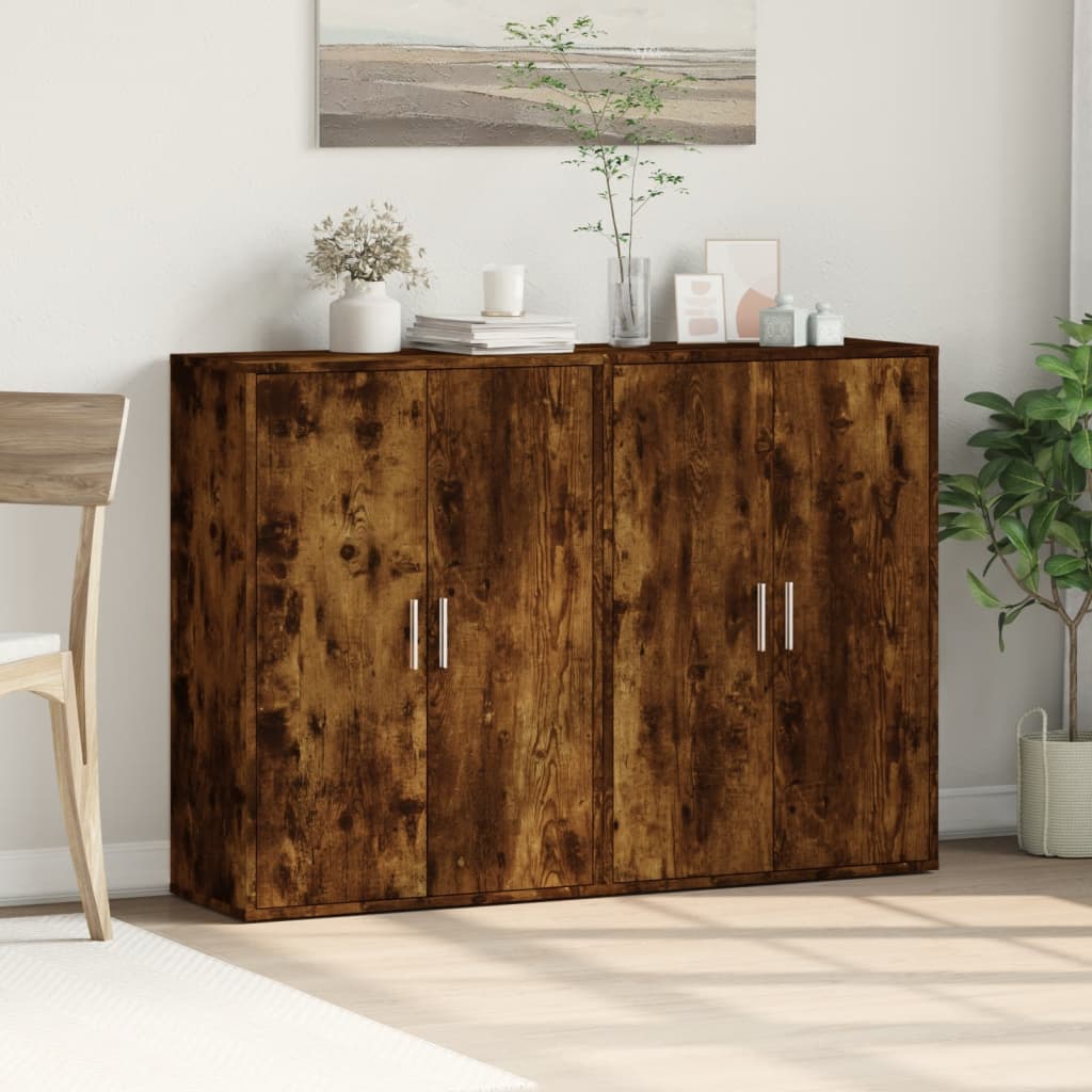 vidaXL Dulapuri, 2 buc., stejar fumuriu, 60x31x84 cm, lemn prelucrat