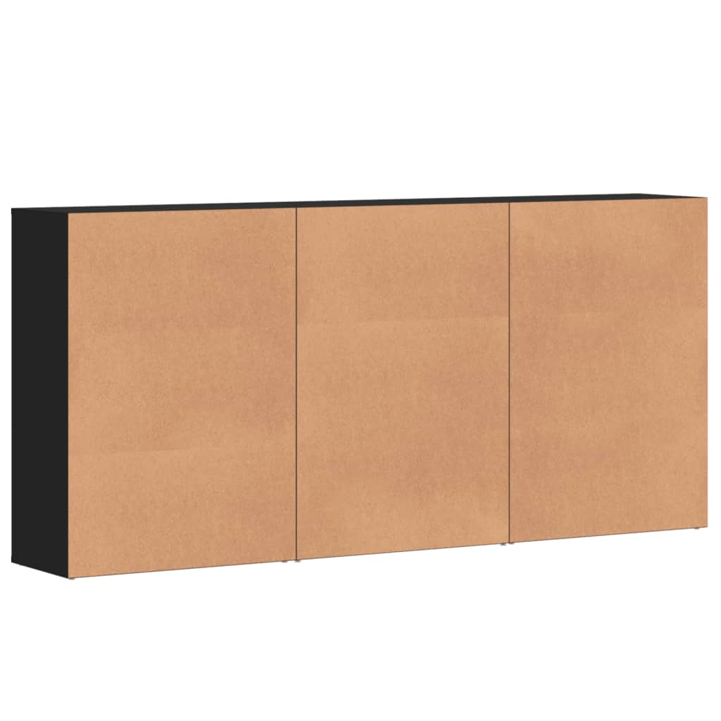 vidaXL Dulapuri, 3 buc., negru, 60x31x84 cm, lemn prelucrat vidaXL Dulapuri, 3 buc., negru, 60x31x84 cm, lemn prelucrat