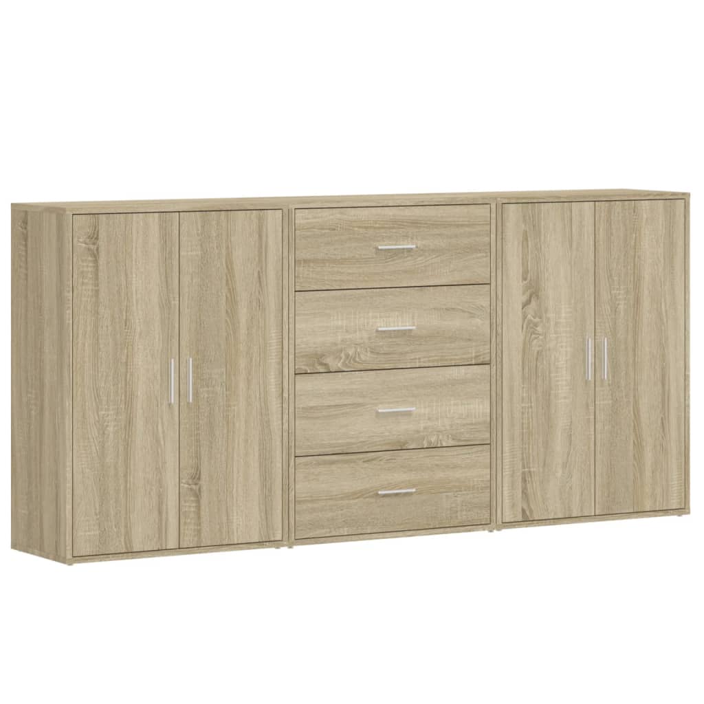 vidaXL Dulapuri, 3 buc., stejar sonoma, 60x31x84 cm, lemn prelucrat vidaXL Dulapuri, 3 buc., stejar sonoma, 60x31x84 cm, lemn prelucrat