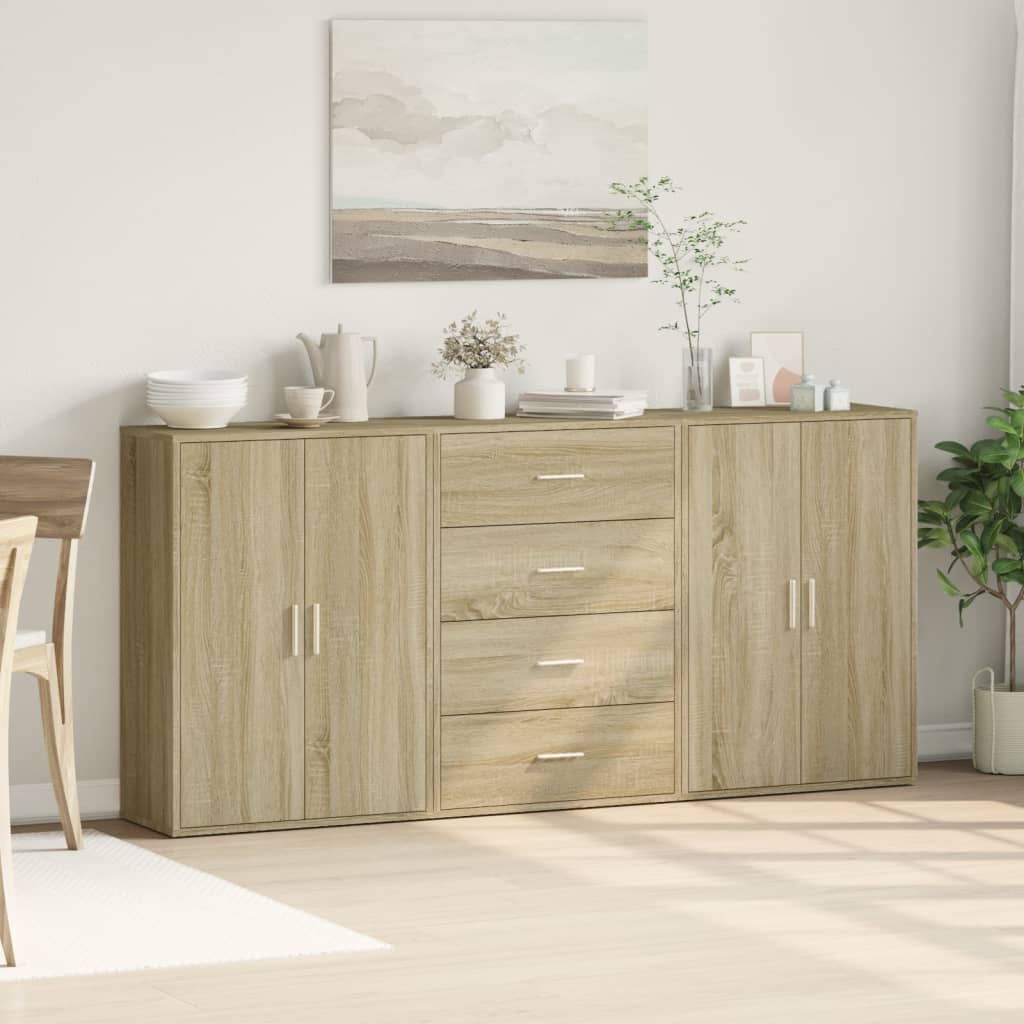 vidaXL Dulapuri, 3 buc., stejar sonoma, 60x31x84 cm, lemn prelucrat vidaXL Dulapuri, 3 buc., stejar sonoma, 60x31x84 cm, lemn prelucrat